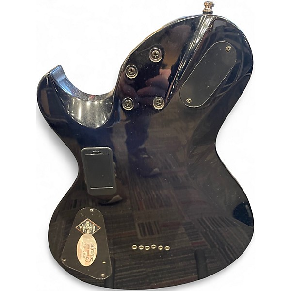 Used Schecter Guitar Research Damien Elite Solo Trans Black Solid Body Electric Guitar