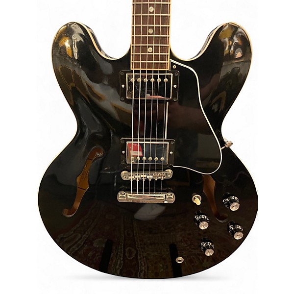 Used Gibson ES335 Dot Reissue Black Hollow Body Electric Guitar