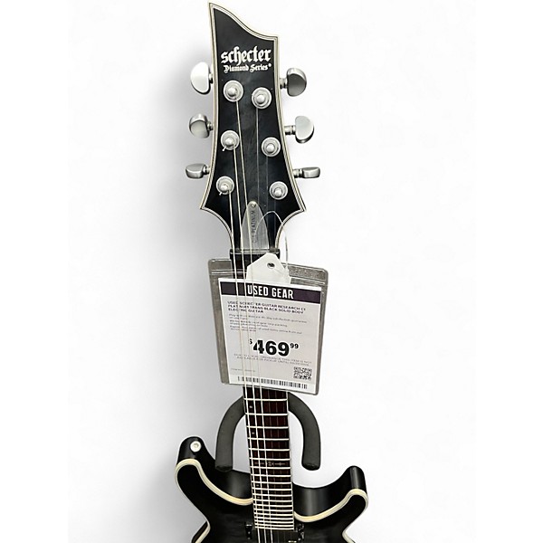 Used Schecter Guitar Research C1 Platinum Trans Black Solid Body Electric Guitar
