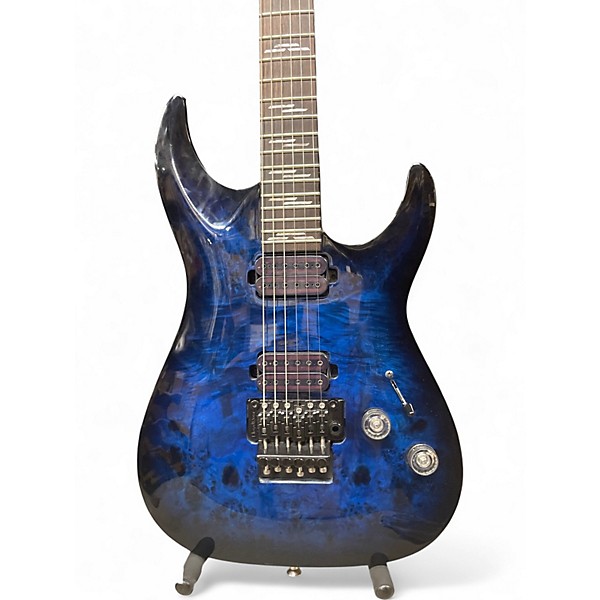 Used Schecter Guitar Research OMEN ELITE Blue Burst Solid Body Electric Guitar