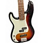 Used Squier Precision Bass Left Handed 3 Tone Sunburst Electric Bass Guitar