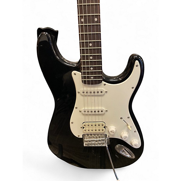 Used Starcaster by Fender Stratocaster Black Solid Body Electric Guitar