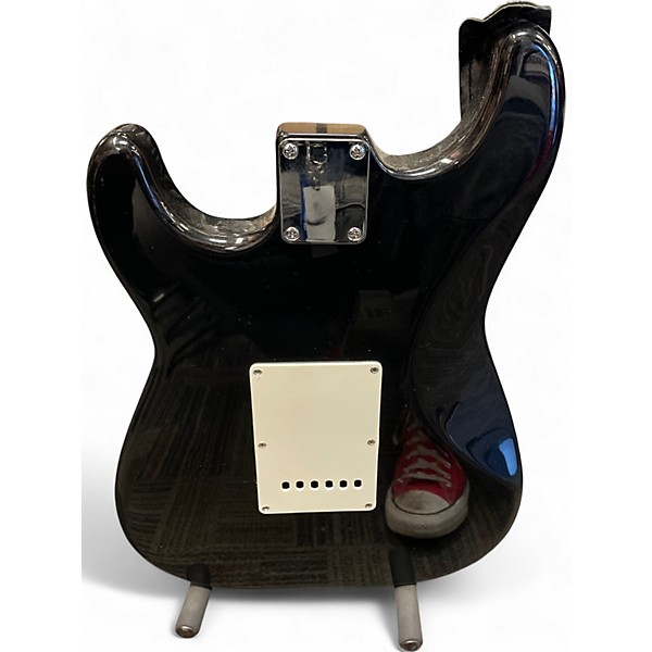 Used Starcaster by Fender Stratocaster Black Solid Body Electric Guitar