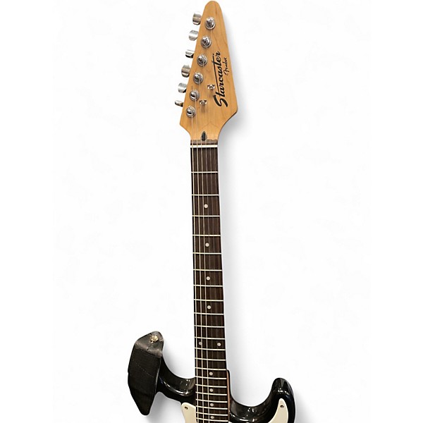 Used Starcaster by Fender Stratocaster Black Solid Body Electric Guitar