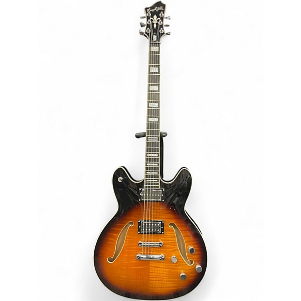 Used 2013 Hagstrom Viking Deluxe Baritone Tobacco Sunburst Solid Body Electric Guitar