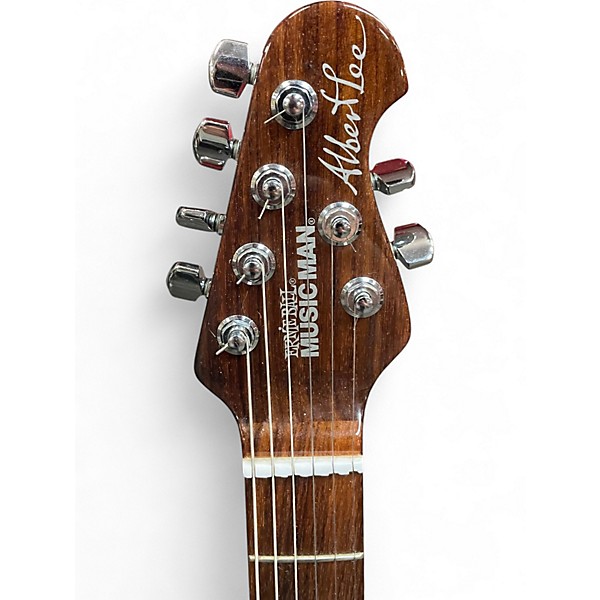 Used Ernie Ball Music Man Albert Lee Signature Tremolo Metallic Gold Solid Body Electric Guitar