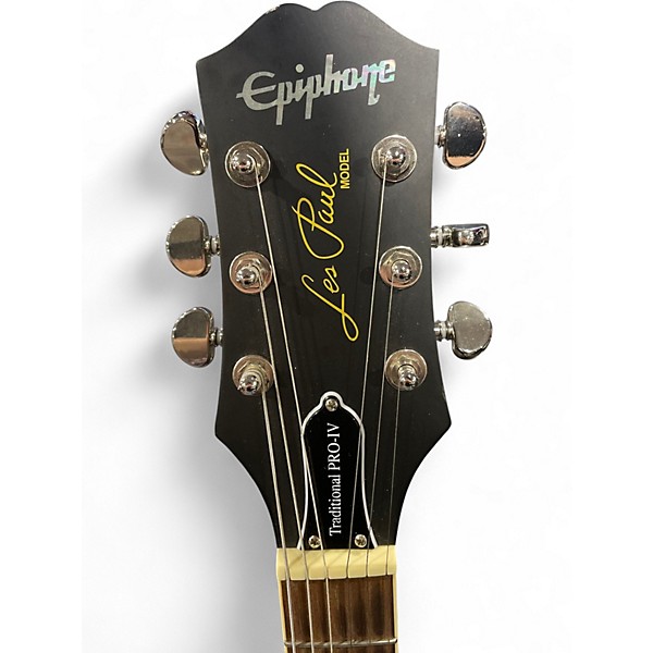 Used Epiphone Les Paul Traditional Pro IV Ebony Solid Body Electric Guitar