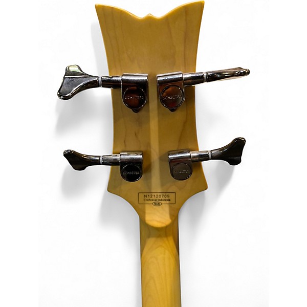 Used Schecter Guitar Research Stiletto Extreme 4 String Crimson Red Trans Electric Bass Guitar