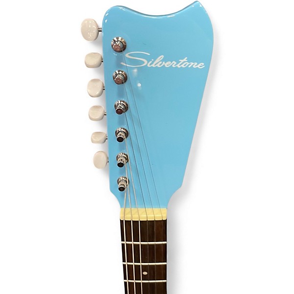 Used Silvertone 1449 Daphne Blue Solid Body Electric Guitar
