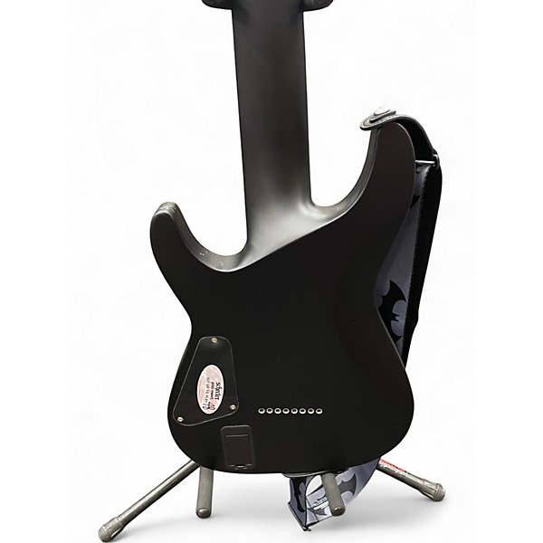 Used Schecter Guitar Research Damien Platinum Satin Black Solid Body Electric Guitar