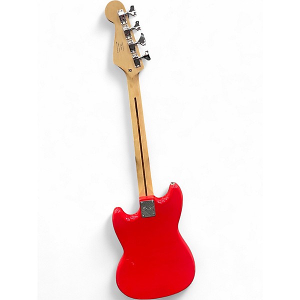 Used Squier bronco bass Candy Apple Red Electric Bass Guitar