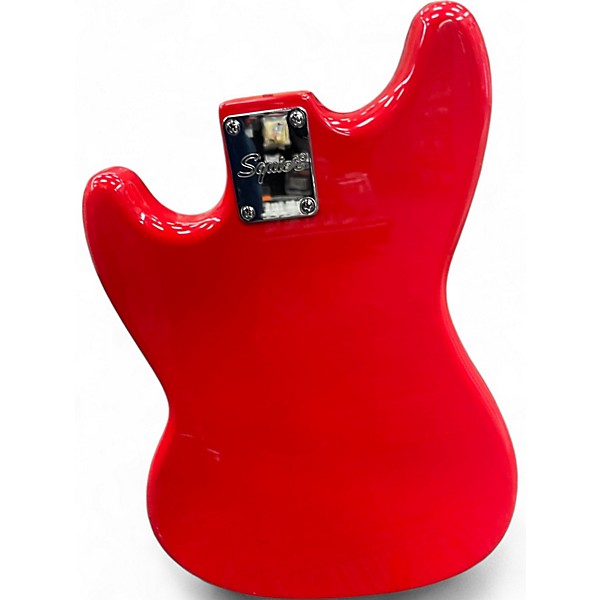 Used Squier bronco bass Candy Apple Red Electric Bass Guitar