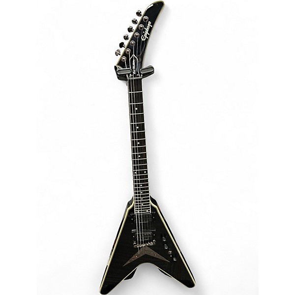 Used Epiphone Dave Mustaine Signature Flying V Custom Black Solid Body Electric Guitar