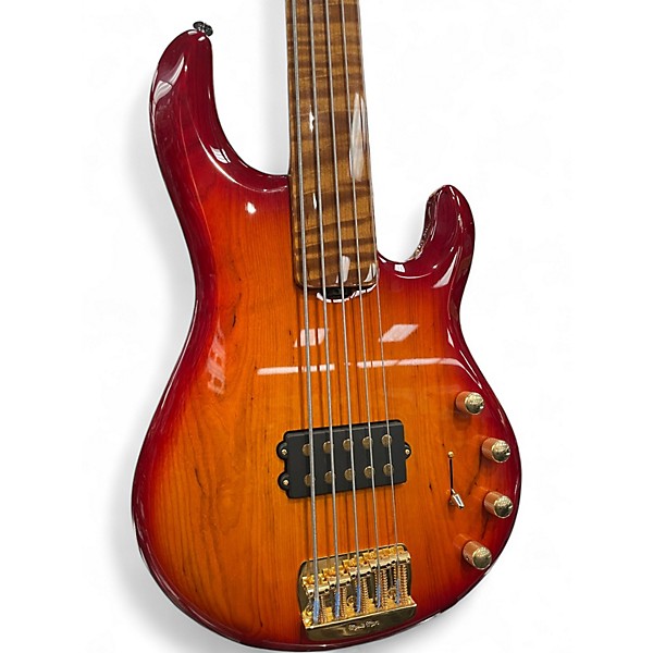 Used Ernie Ball Music Man Stingray 5 H Fretless Fuego Electric Bass Guitar