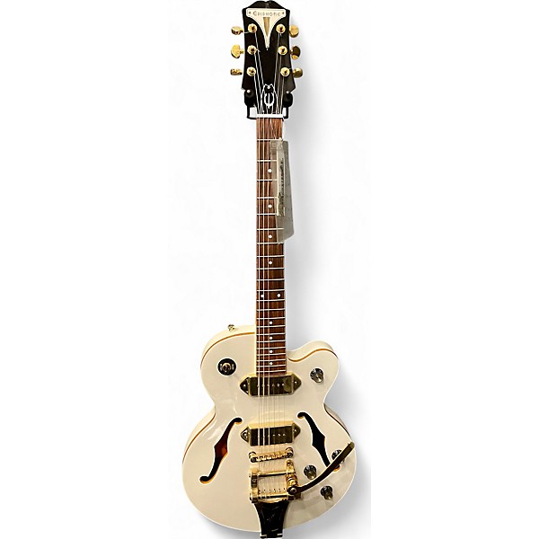 Used Epiphone Wildkat Pearl White Hollow Body Electric Guitar