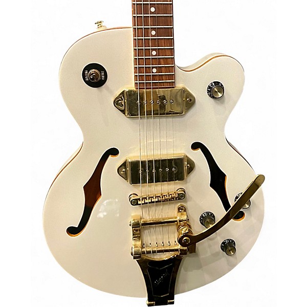 Used Epiphone Wildkat Pearl White Hollow Body Electric Guitar