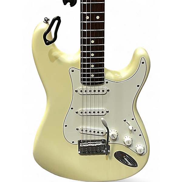 Used Fender American Deluxe Stratocaster Olympic White Solid Body Electric Guitar