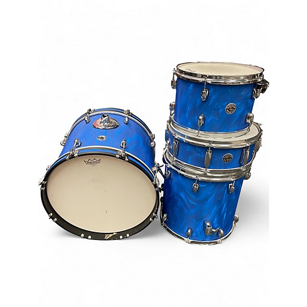 Used Gretsch Drums 4 Piece Catalina Club 4 Piece Blue Satin Drum Kit