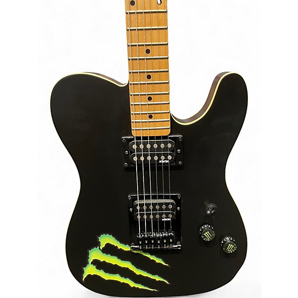 Used Schecter Guitar Research Monster T Black Solid Body Electric Guitar