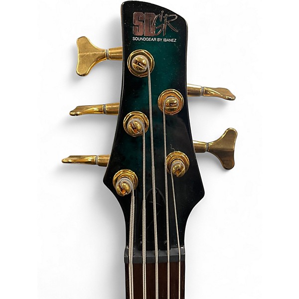 Used Ibanez SR405 5 String Tropical Seafloor Burst Burst Electric Bass Guitar