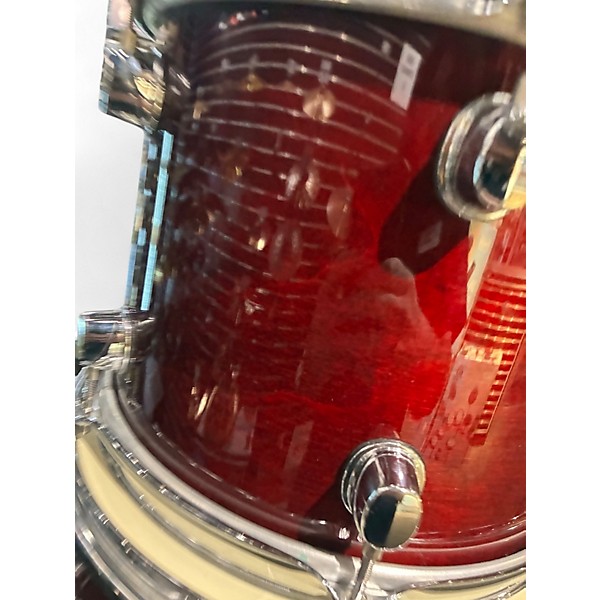 Used Mapex 6 Piece Saturn Series Transparent Cherry Red Drum Kit
