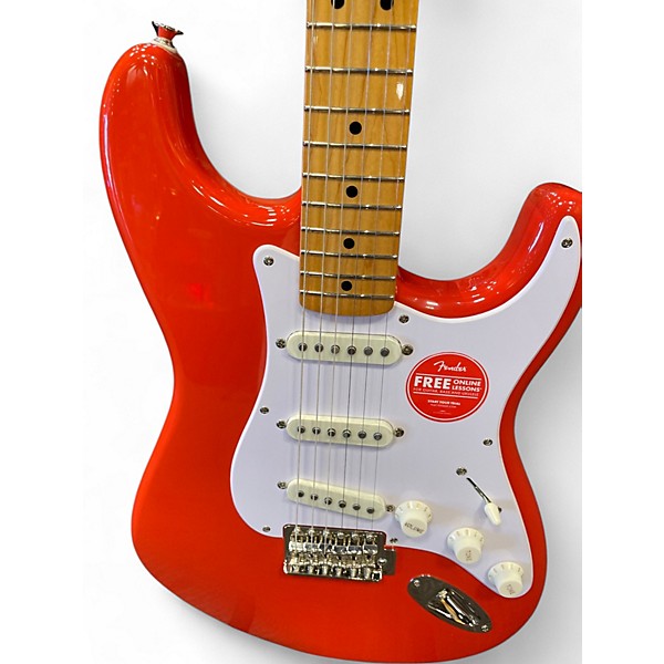 Used Squier Classic Vibe 1950S Stratocaster Fiesta Red Solid Body Electric Guitar