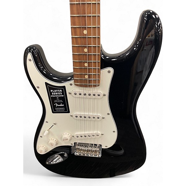 Used Fender Player Stratocaster Left Handed Black Solid Body Electric Guitar