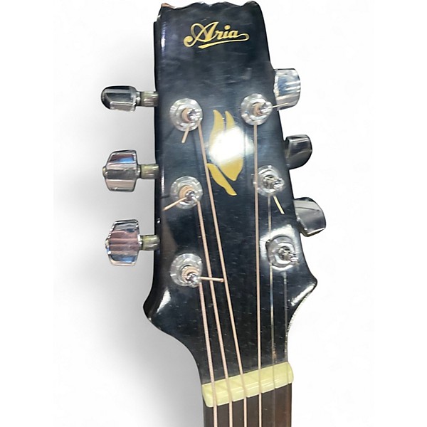 Used 1990s Aria AW 75B Black Acoustic Guitar