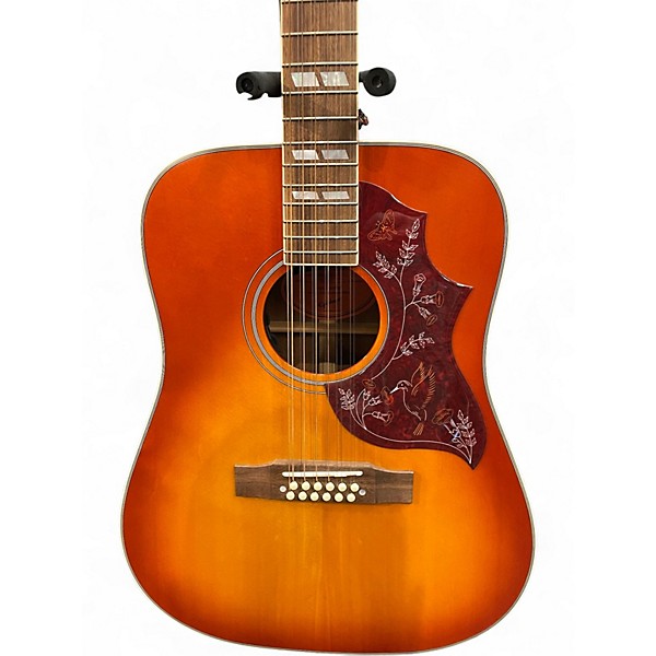 Used Epiphone Hummingbird 12 Strinf 2 Color Sunburst 12 String Acoustic Guitar