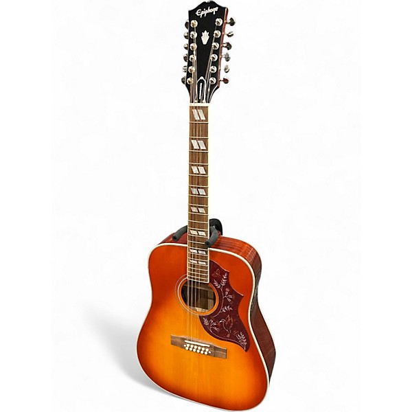 Used Epiphone Hummingbird 12 Strinf 2 Color Sunburst 12 String Acoustic Guitar