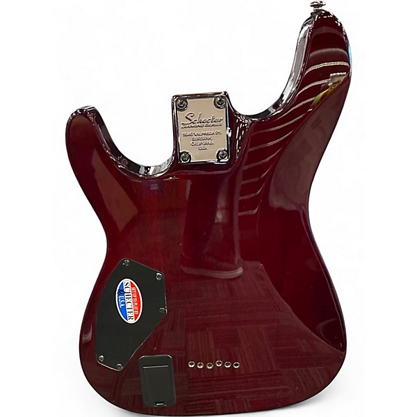 Used Schecter Guitar Research Damien Special Trans Red Solid Body Electric Guitar