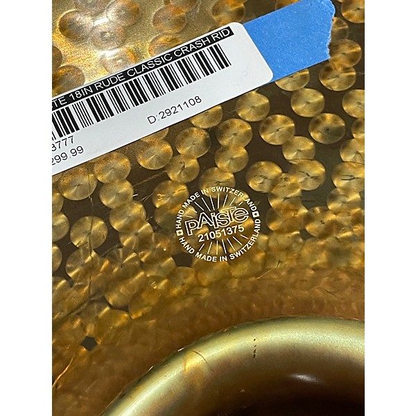 Used Paiste 18in Rude Classic Crash Ride Cymbal
