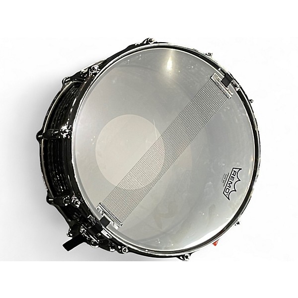 Used Gretsch Drums 6.5X14 HAMMERED BLACK STEEL SNARE Black Drum