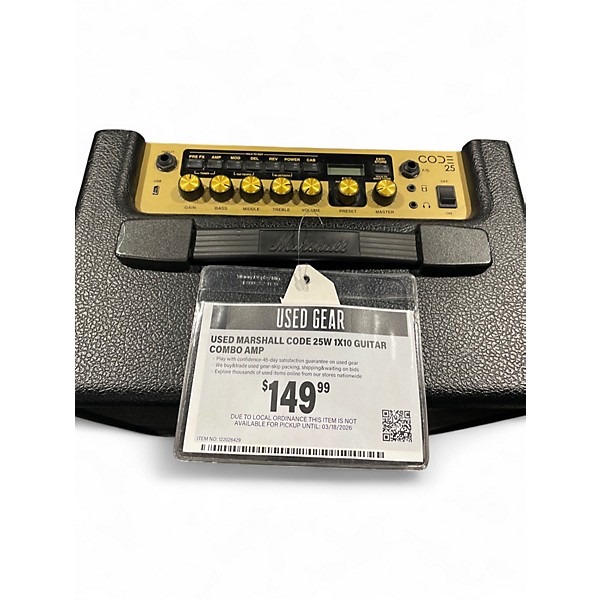 Used Marshall CODE 25W 1x10 Guitar Combo Amp