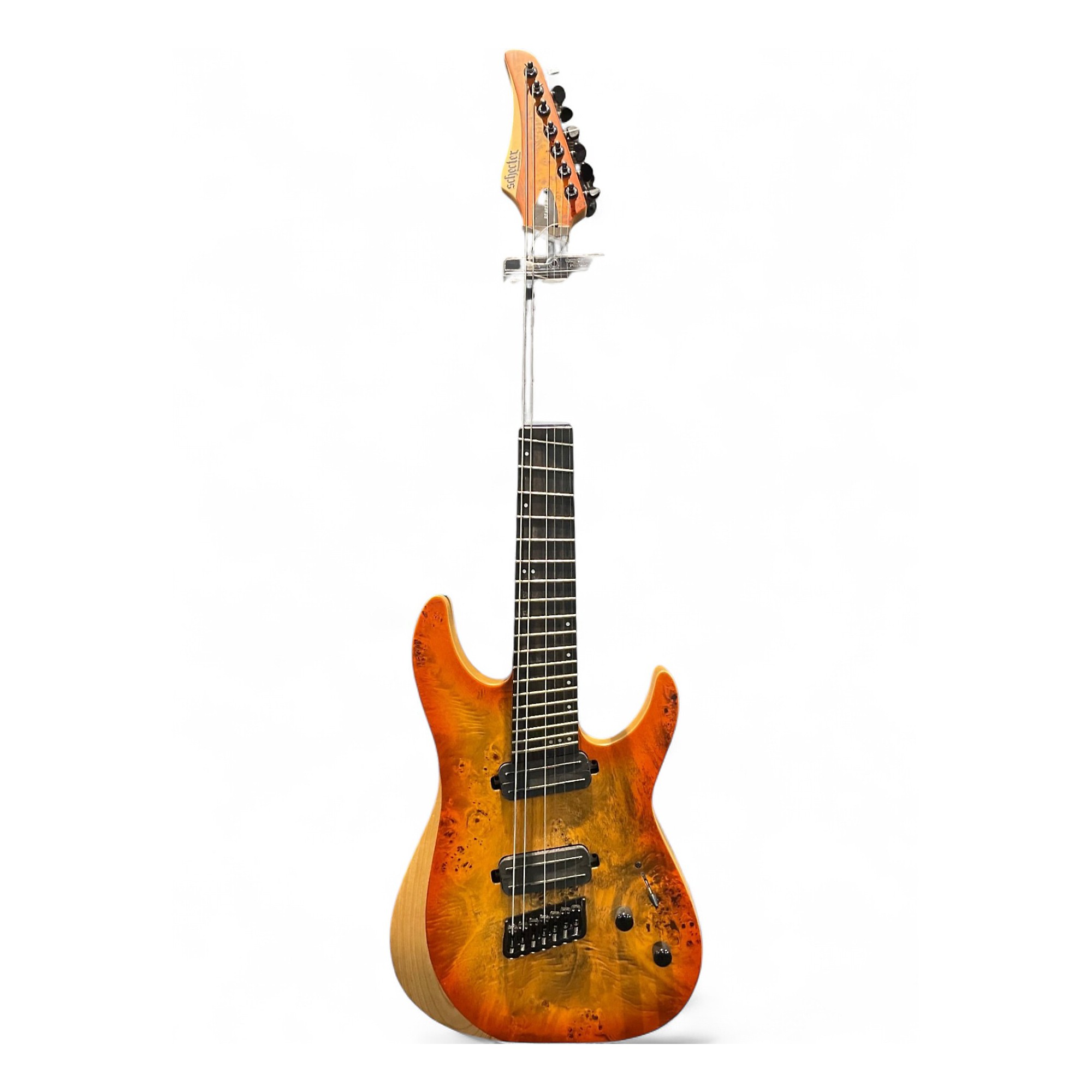 Used Schecter Guitar Research Reaper 7 Infernoburst Solid Body