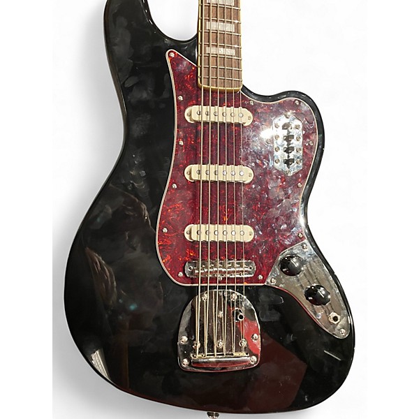 Used Squier Vintage Modified Bass VI Black Electric Bass Guitar