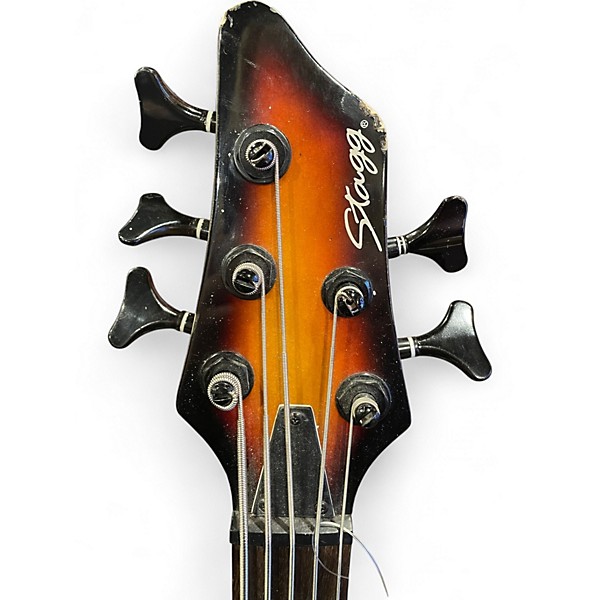 Used Stagg 5 STRING 2 Tone Sunburst Electric Bass Guitar