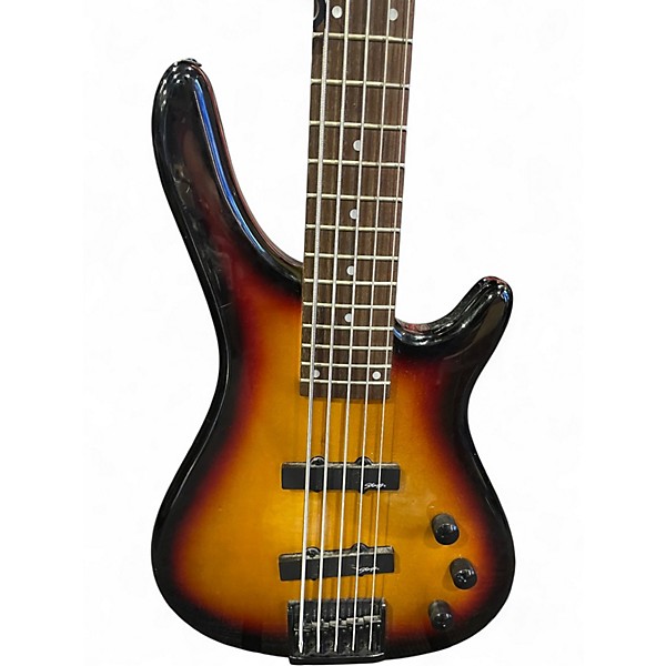 Used Stagg 5 STRING 2 Tone Sunburst Electric Bass Guitar