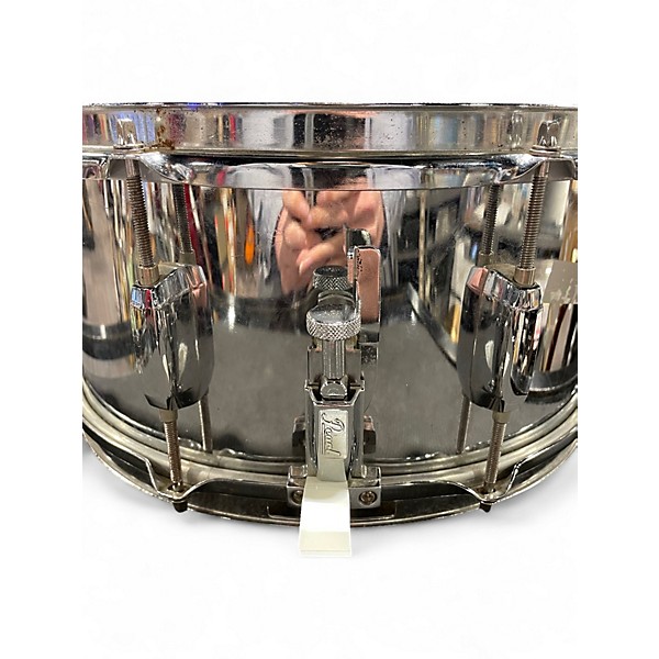 Used Pearl 6.5X14 EXPORT CHROME STEEL SNARE Chrome Drum