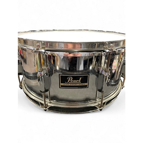 Used Pearl 6.5X14 EXPORT CHROME STEEL SNARE Chrome Drum