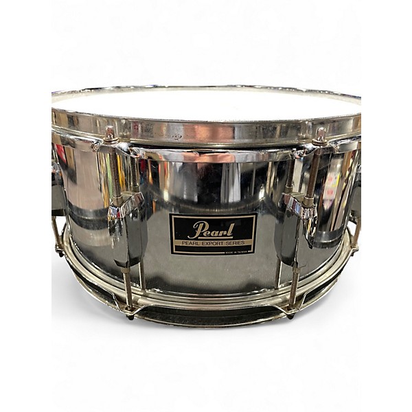 Used Pearl 6.5X14 EXPORT CHROME STEEL SNARE Chrome Drum
