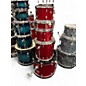 Used Ludwig 5 Piece Classic Maple Fab Outfit Red Sparkle Drum Kit thumbnail