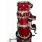 Used Ludwig 5 Piece Classic Maple Fab Outfit Red Sparkle Drum Kit