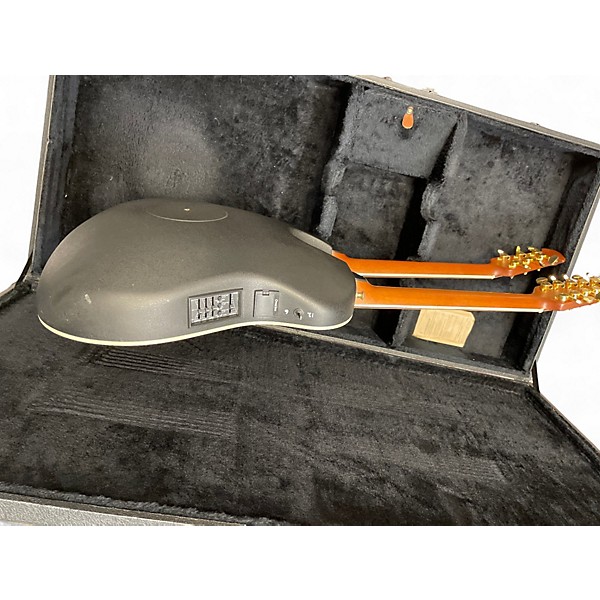 Used Ovation CSD 225 CELEBRITY DOUBLE NECK GUITAR RED EDGE BURST 12 String Acoustic Electric Guitar