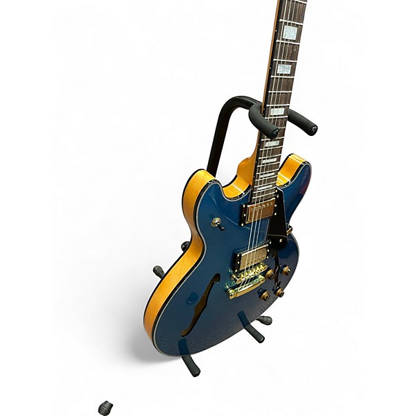 Used Harley Benton HB 35+ Metallic Blue Hollow Body Electric Guitar