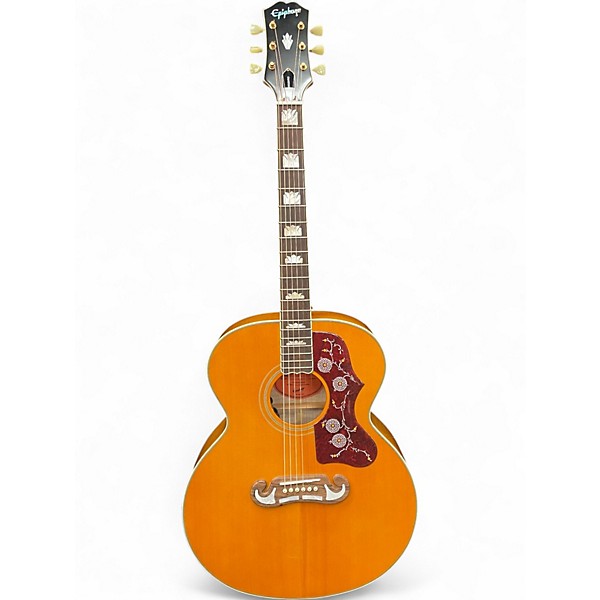 Used Epiphone Inspired by Gibson j200 Antique Natural Acoustic Electric Guitar