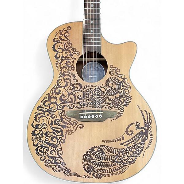Used Luna Henna Paradise Natural Acoustic Electric Guitar