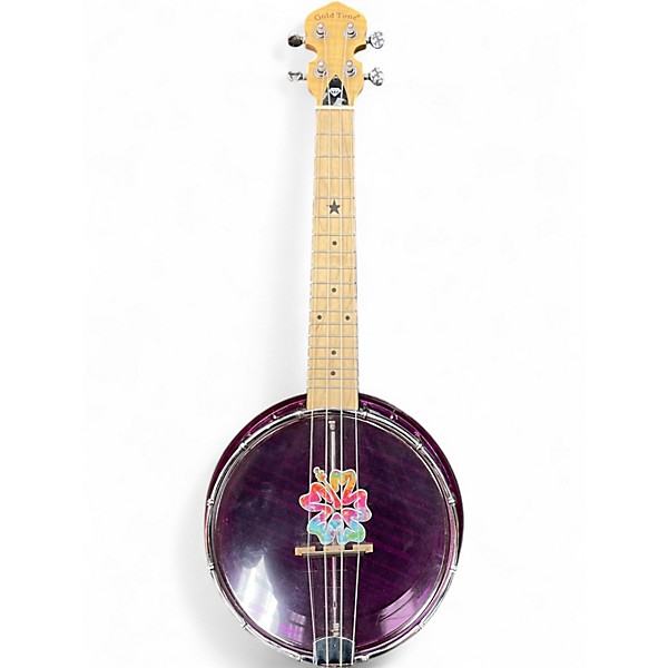 Used Gold Tone Little Gem Acrylic Purple Ukulele