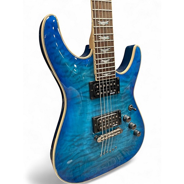 Used Schecter Guitar Research Omen Extreme 6 Ocean Blue Burst Solid Body Electric Guitar