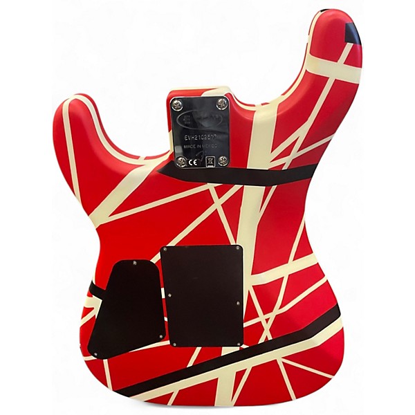 Used EVH Striped Series 5150 Red, Black, and White Solid Body Electric Guitar